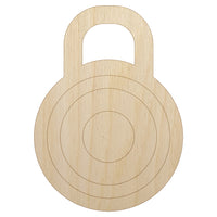 Combination Lock Doodle Unfinished Wood Shape Piece Cutout for DIY Craft Projects