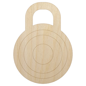 Combination Lock Doodle Unfinished Wood Shape Piece Cutout for DIY Craft Projects