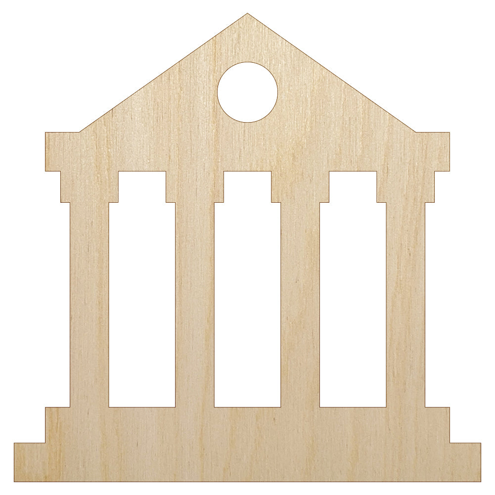 Courthouse Justice Legal Lawyer Judge Icon Unfinished Wood Shape Piece Cutout for DIY Craft Projects