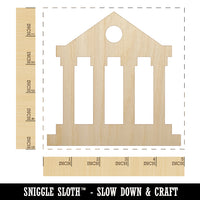 Courthouse Justice Legal Lawyer Judge Icon Unfinished Wood Shape Piece Cutout for DIY Craft Projects
