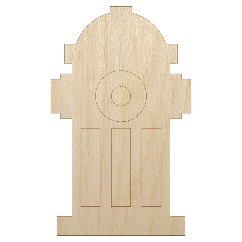 Fire Hydrant Icon Unfinished Wood Shape Piece Cutout for DIY Craft Projects
