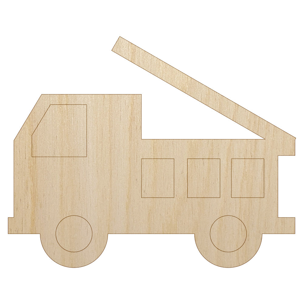 Fire Truck Engine Fireman Firefighter Symbol Unfinished Wood Shape Piece Cutout for DIY Craft Projects