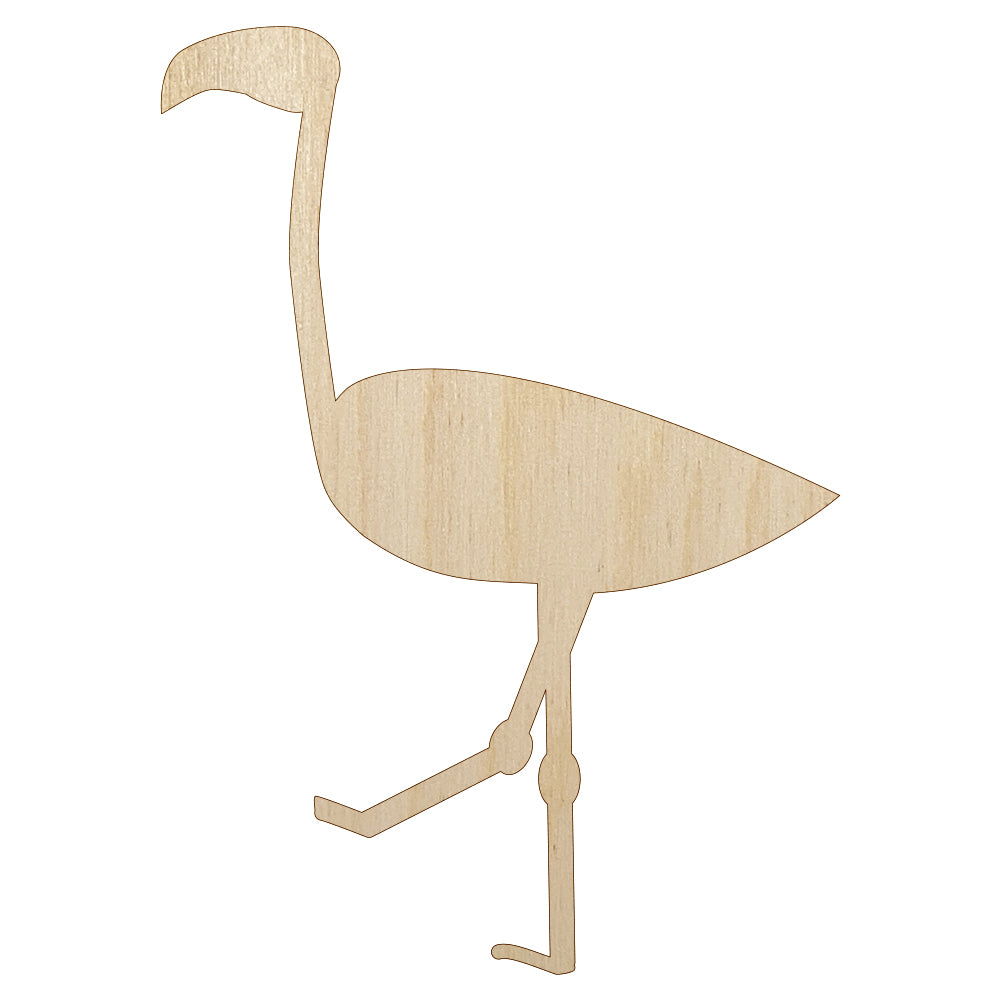 Flamingo Bird Solid Unfinished Wood Shape Piece Cutout for DIY Craft Projects