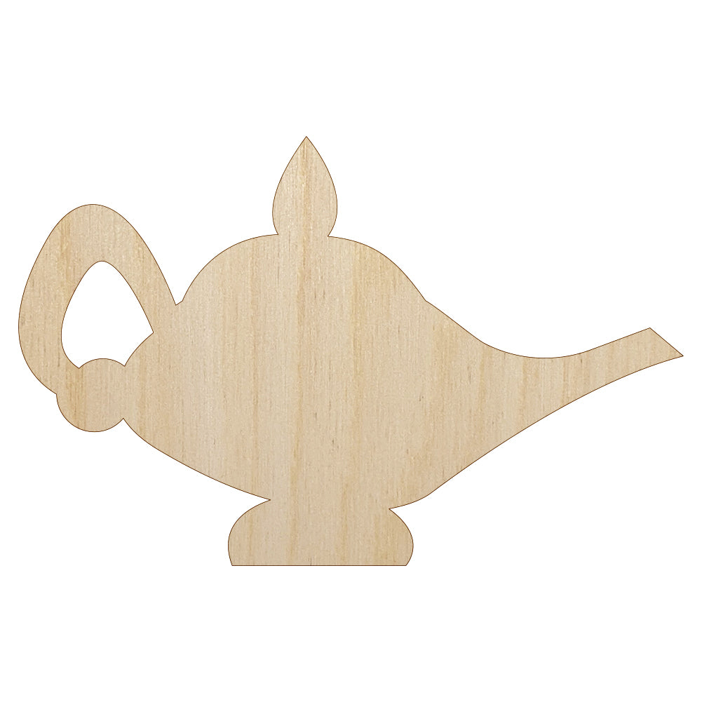 Genie Lamp Unfinished Wood Shape Piece Cutout for DIY Craft Projects