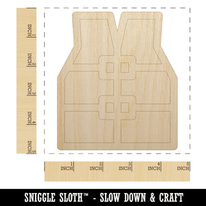 Life Jacket Vest Icon Unfinished Wood Shape Piece Cutout for DIY Craft Projects