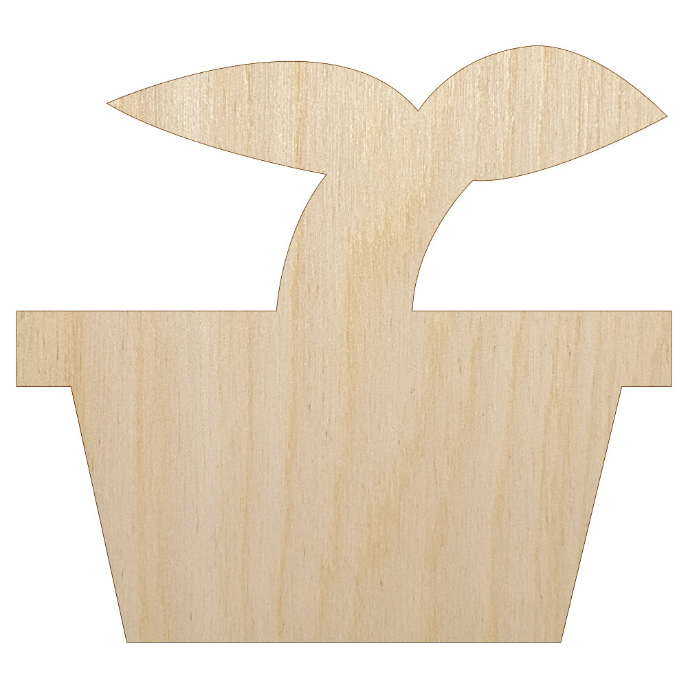 Plant Sprout Gardening Solid Unfinished Wood Shape Piece Cutout for DIY Craft Projects
