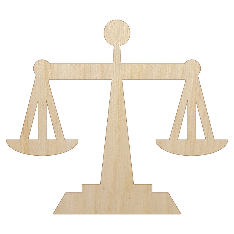 Scales of Justice Legal Lawyer Icon Unfinished Wood Shape Piece Cutout for DIY Craft Projects
