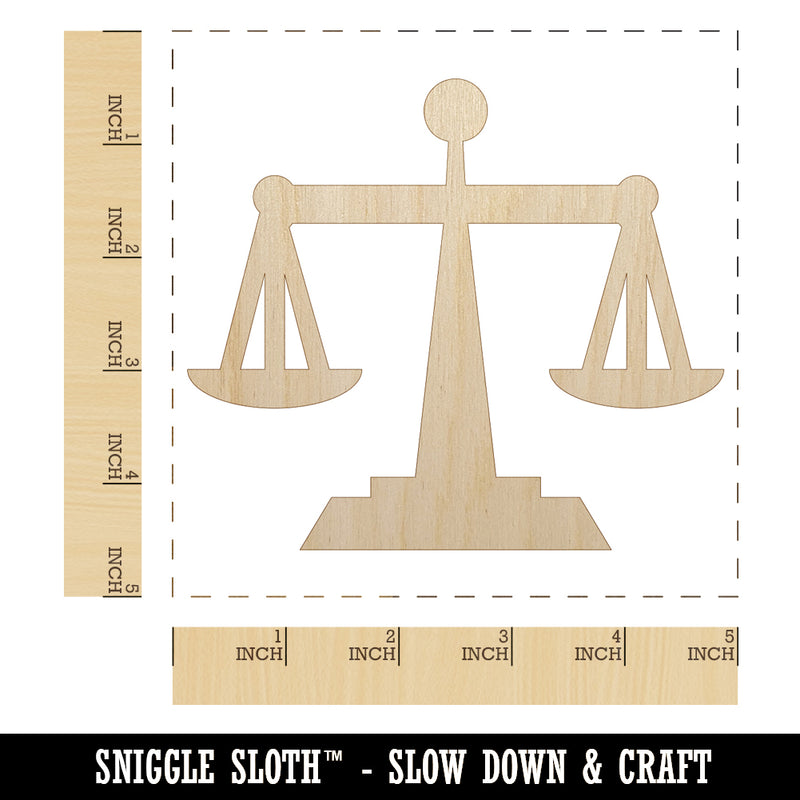 Scales of Justice Legal Lawyer Icon Unfinished Wood Shape Piece Cutout for DIY Craft Projects