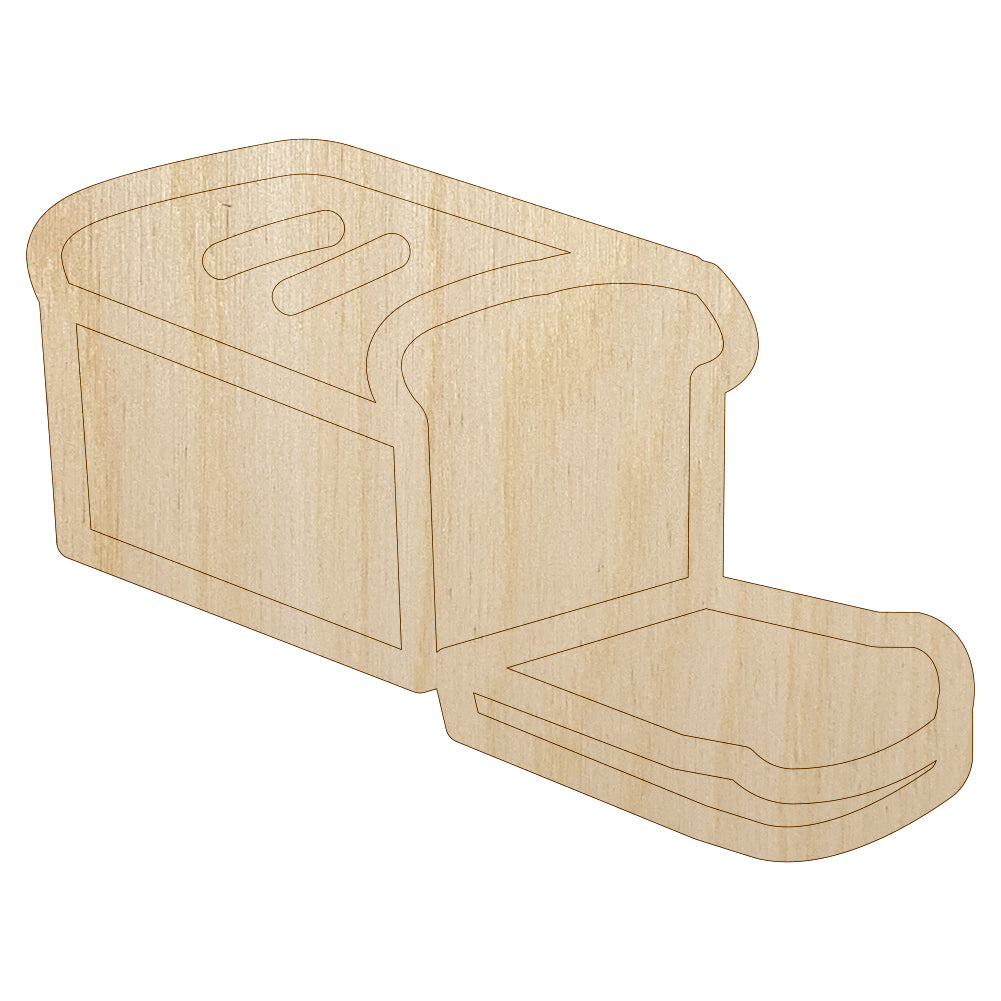 Sliced Loaf of Bread Unfinished Wood Shape Piece Cutout for DIY Craft Projects