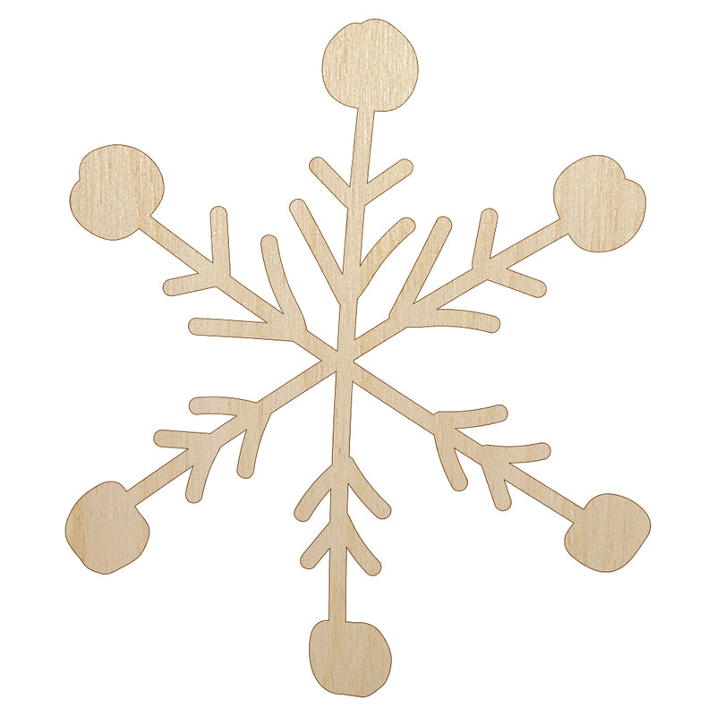 Snowflake Sketch Winter Unfinished Wood Shape Piece Cutout for DIY Craft Projects