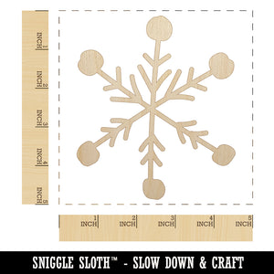 Snowflake Sketch Winter Unfinished Wood Shape Piece Cutout for DIY Craft Projects