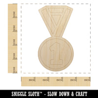 Sport Team Medal First Place Unfinished Wood Shape Piece Cutout for DIY Craft Projects