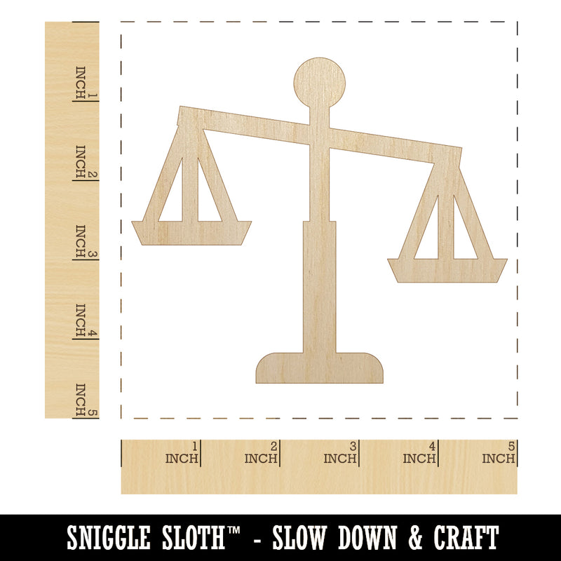Tipping Scales of Justice Legal Lawyer Icon Unfinished Wood Shape Piece Cutout for DIY Craft Projects