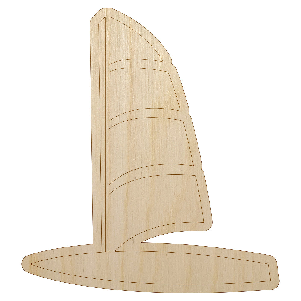 Windsurfing Doodle Unfinished Wood Shape Piece Cutout for DIY Craft Projects