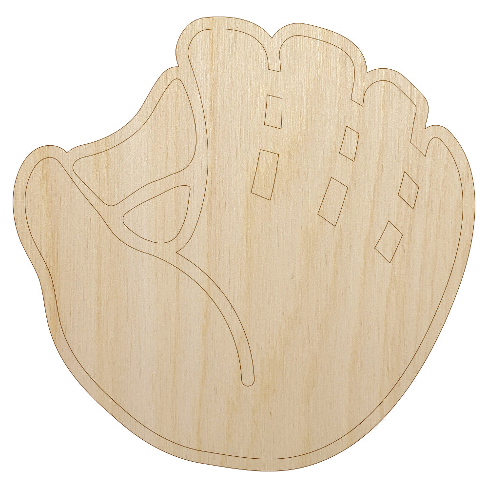 Baseball Glove Mitt Unfinished Wood Shape Piece Cutout for DIY Craft Projects
