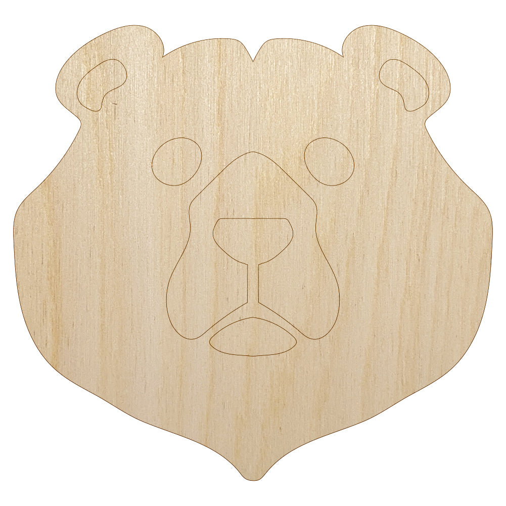 Black Bear Head Unfinished Wood Shape Piece Cutout for DIY Craft Projects