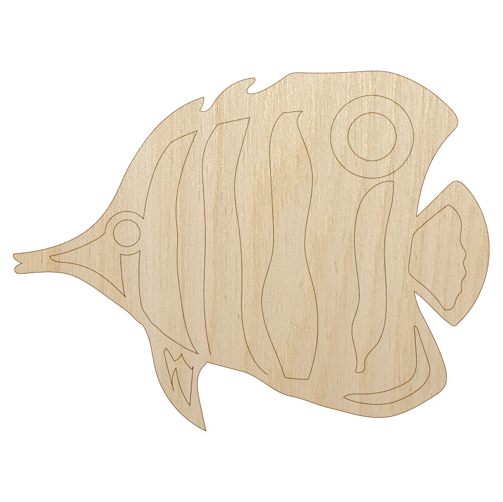 Butterfly Fish Unfinished Wood Shape Piece Cutout for DIY Craft Projects