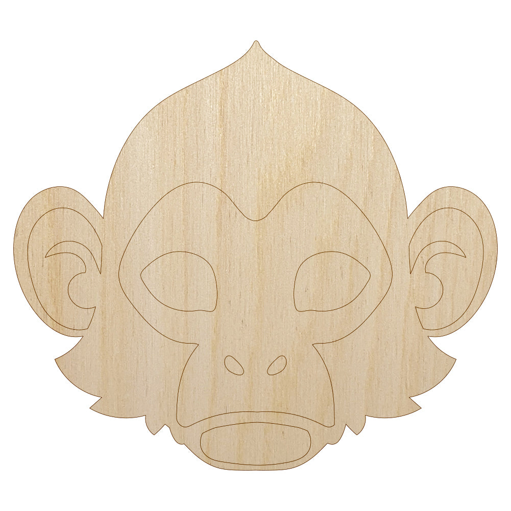 Capuchin Monkey Head Unfinished Wood Shape Piece Cutout for DIY Craft Projects