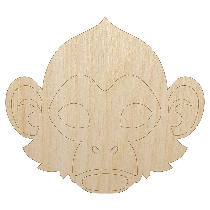 Capuchin Monkey Head Unfinished Wood Shape Piece Cutout for DIY Craft Projects