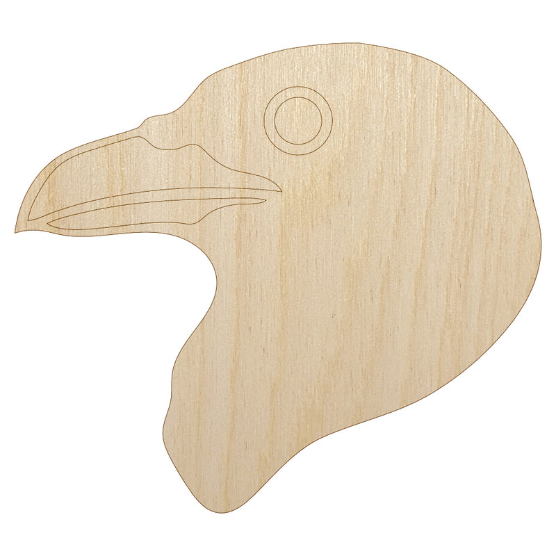 Clever Raven Head Unfinished Wood Shape Piece Cutout for DIY Craft Projects