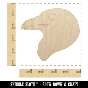 Clever Raven Head Unfinished Wood Shape Piece Cutout for DIY Craft Projects