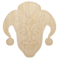 Court Jester Joker Harlequin Unfinished Wood Shape Piece Cutout for DIY Craft Projects