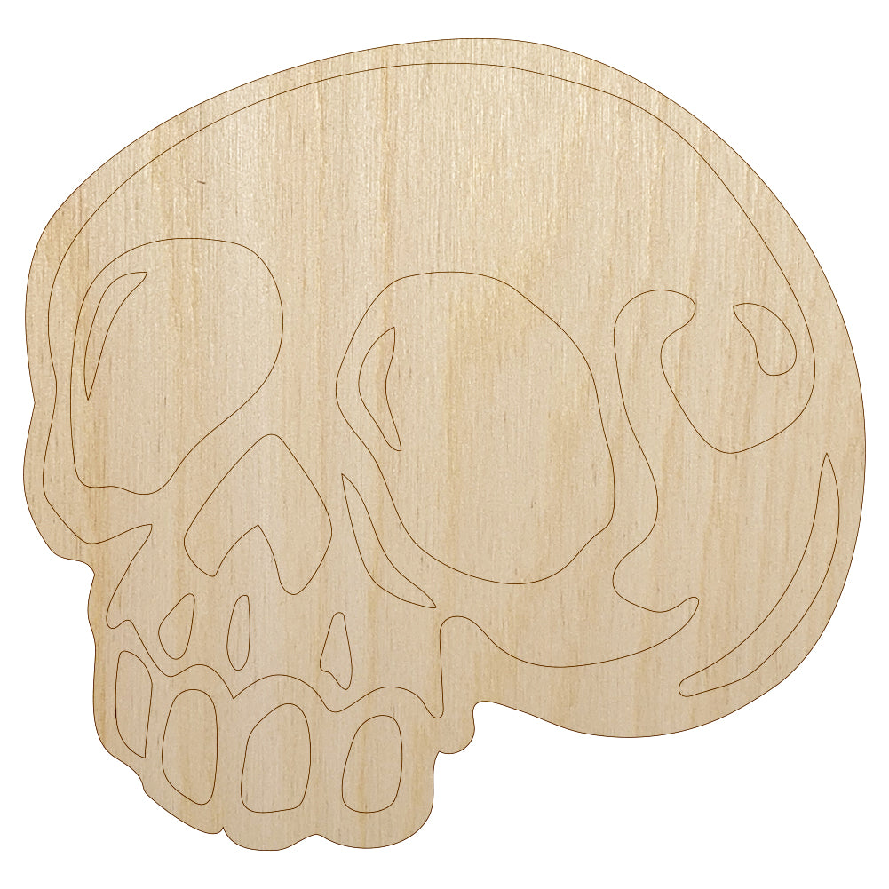 Creepy Skull Halloween Unfinished Wood Shape Piece Cutout for DIY Craft Projects