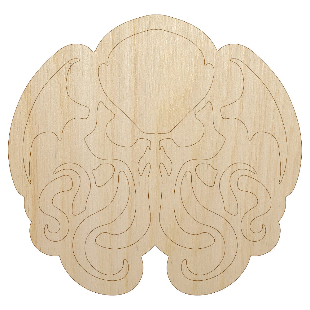 Cthulhu Eldritch Horror Scary Unfinished Wood Shape Piece Cutout for DIY Craft Projects
