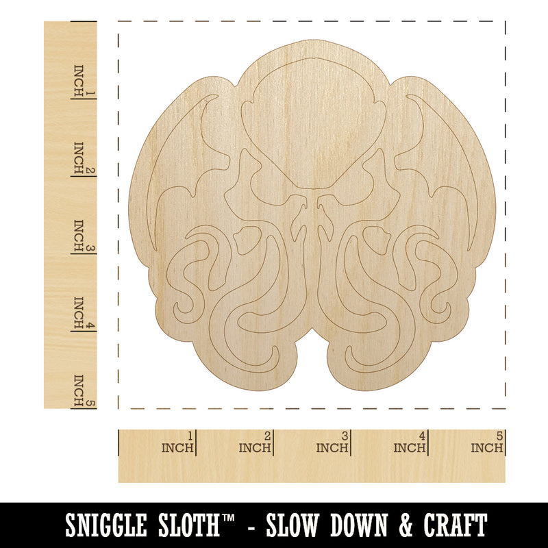 Cthulhu Eldritch Horror Scary Unfinished Wood Shape Piece Cutout for DIY Craft Projects