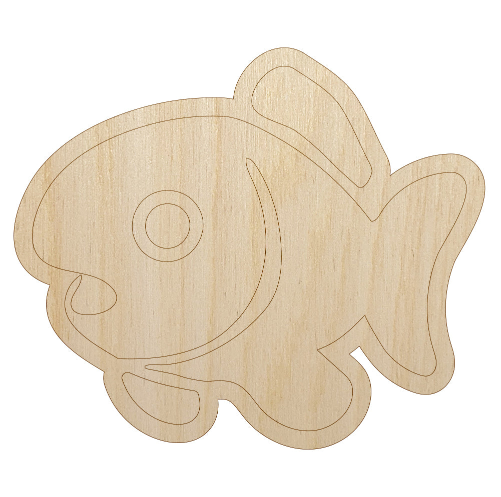 Cute Fish Unfinished Wood Shape Piece Cutout for DIY Craft Projects