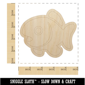 Cute Fish Unfinished Wood Shape Piece Cutout for DIY Craft Projects