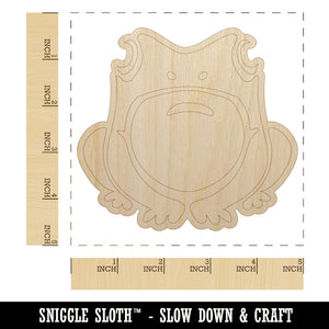 Cute Frog Sitting Unfinished Wood Shape Piece Cutout for DIY Craft Projects