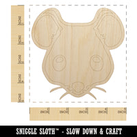 Cute Mouse Face Unfinished Wood Shape Piece Cutout for DIY Craft Projects