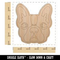 French Bulldog Face Unfinished Wood Shape Piece Cutout for DIY Craft Projects