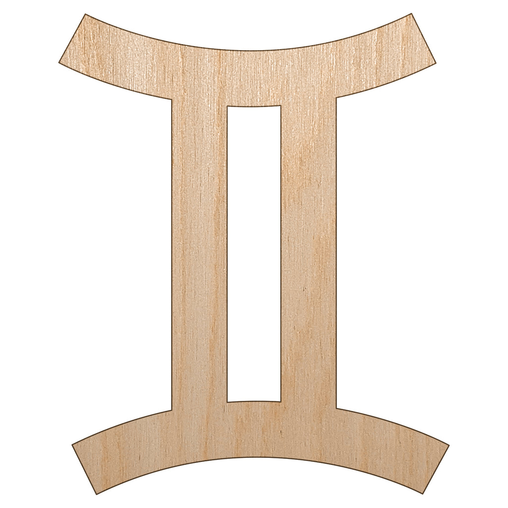 Gemini Horoscope Astrological Zodiac Sign Unfinished Wood Shape Piece Cutout for DIY Craft Projects