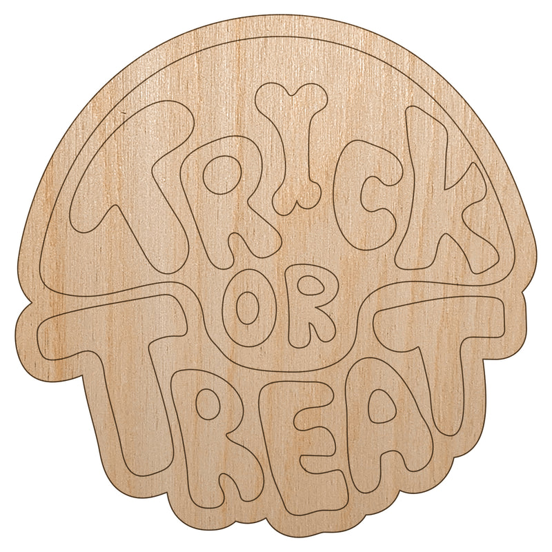 Halloween Trick of Treat Unfinished Wood Shape Piece Cutout for DIY Craft Projects