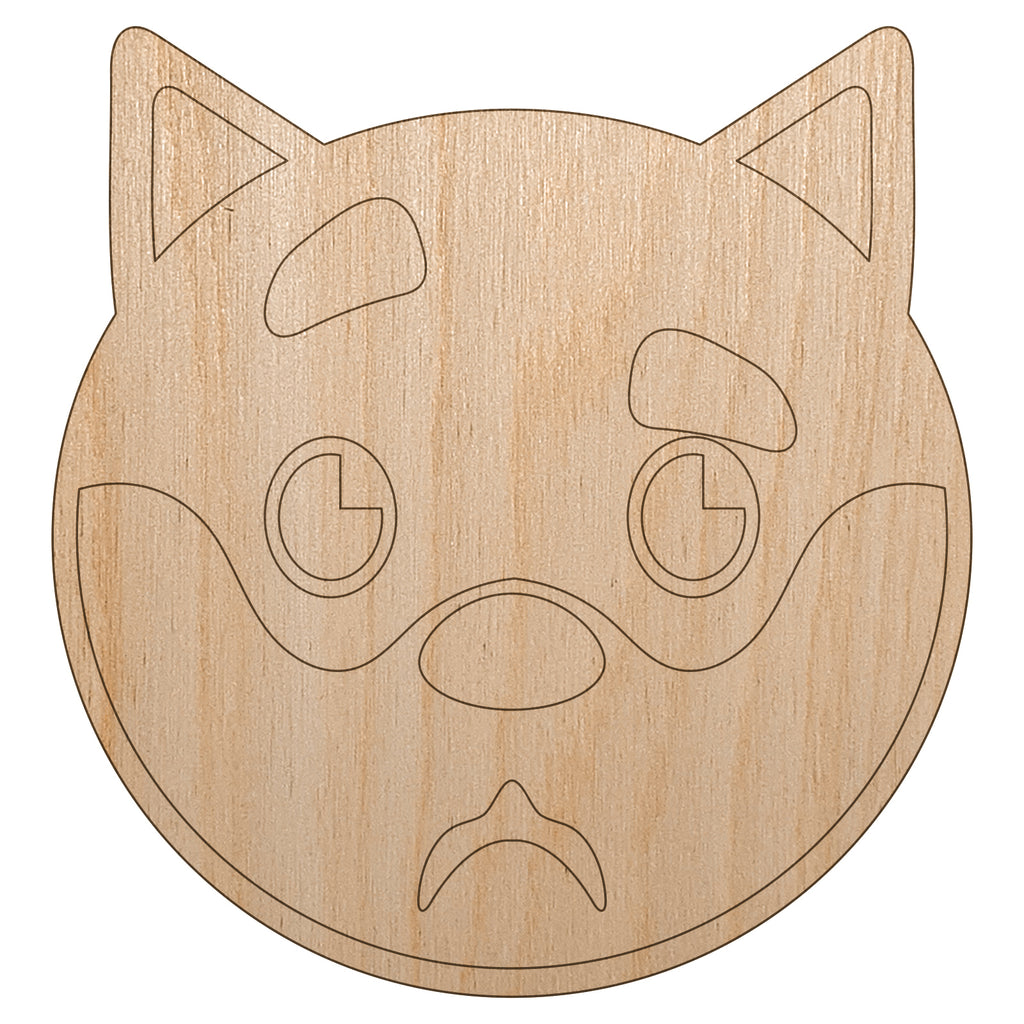 Husky Dog Face Curious Unfinished Wood Shape Piece Cutout for DIY Craft Projects