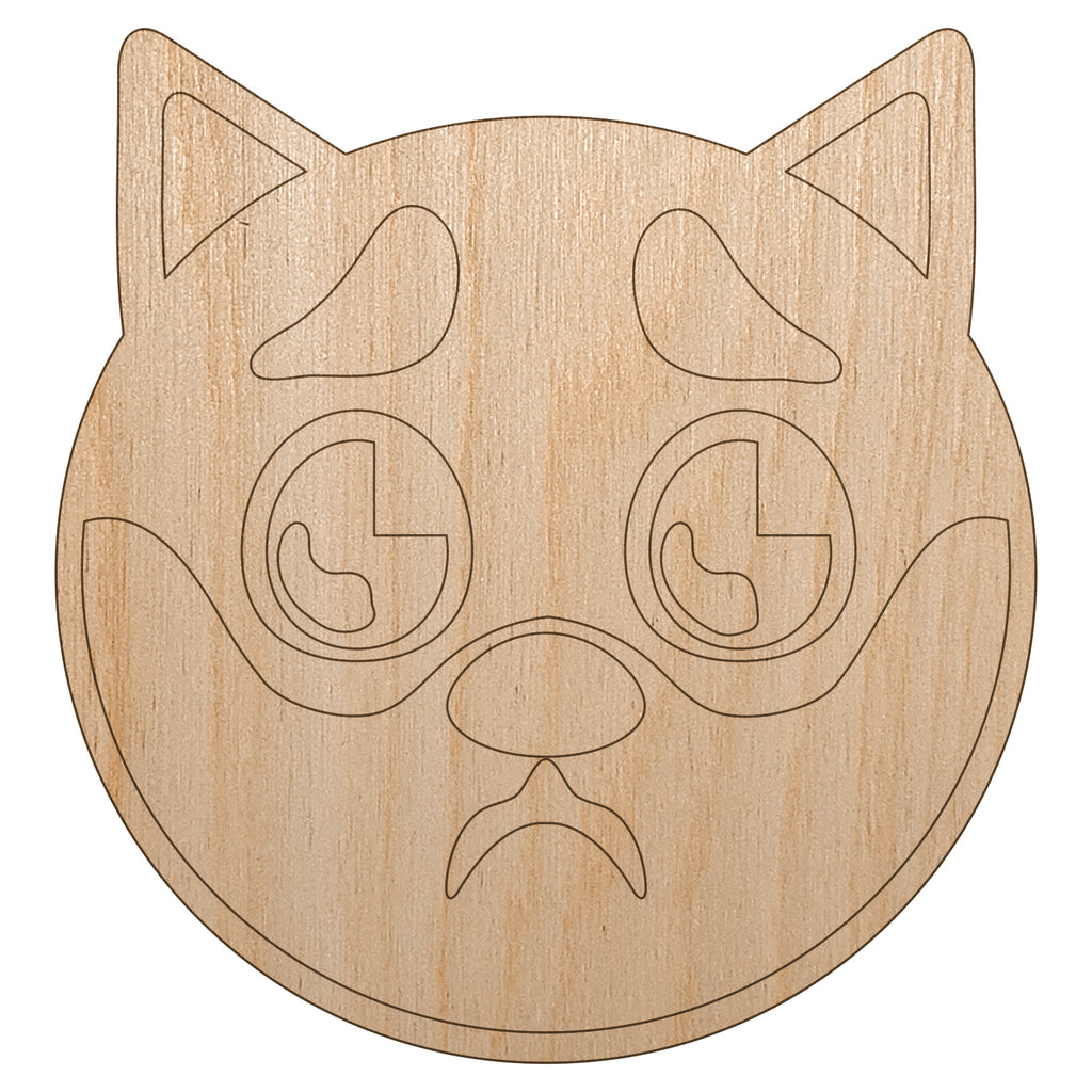 Husky Dog Face Puppy Eyes Unfinished Wood Shape Piece Cutout for DIY Craft Projects