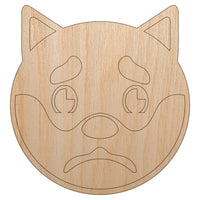 Husky Dog Face Sad Unfinished Wood Shape Piece Cutout for DIY Craft Projects