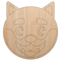 Husky Dog Face Side Eye Unfinished Wood Shape Piece Cutout for DIY Craft Projects