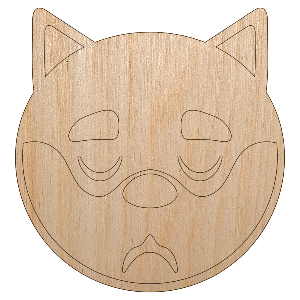 Husky Dog Face Sleepy Tired Unfinished Wood Shape Piece Cutout for DIY Craft Projects