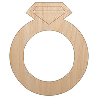 Jewelry Diamond Ring Unfinished Wood Shape Piece Cutout for DIY Craft Projects