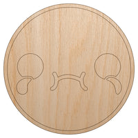 Kawaii Cute Crying Face Unfinished Wood Shape Piece Cutout for DIY Craft Projects