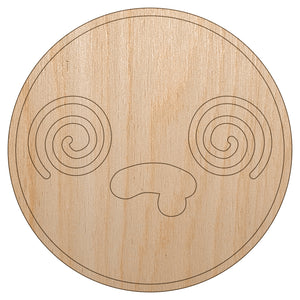 Kawaii Cute Dazed Confused Drool Face Unfinished Wood Shape Piece Cutout for DIY Craft Projects