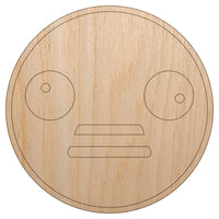 Kawaii Cute Derpy Crazy Face Unfinished Wood Shape Piece Cutout for DIY Craft Projects