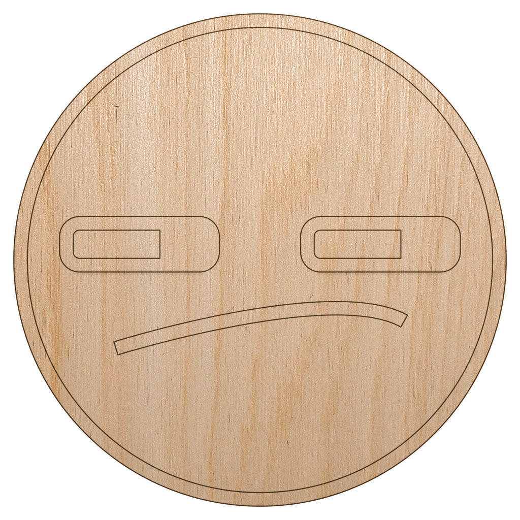 Kawaii Cute Face Suspicious Unfinished Wood Shape Piece Cutout for DIY Craft Projects