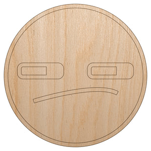 Kawaii Cute Face Suspicious Unfinished Wood Shape Piece Cutout for DIY Craft Projects