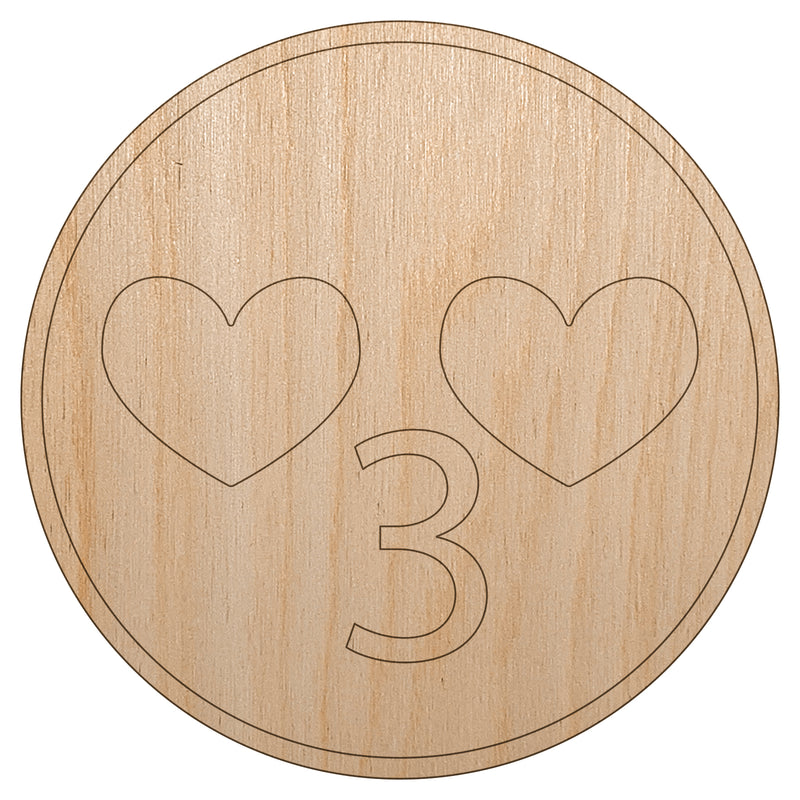 Kawaii Cute Heart Eyes Kissy Face Unfinished Wood Shape Piece Cutout for DIY Craft Projects