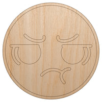 Kawaii Cute Pout Pouting Face Unfinished Wood Shape Piece Cutout for DIY Craft Projects