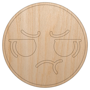 Kawaii Cute Pout Pouting Face Unfinished Wood Shape Piece Cutout for DIY Craft Projects